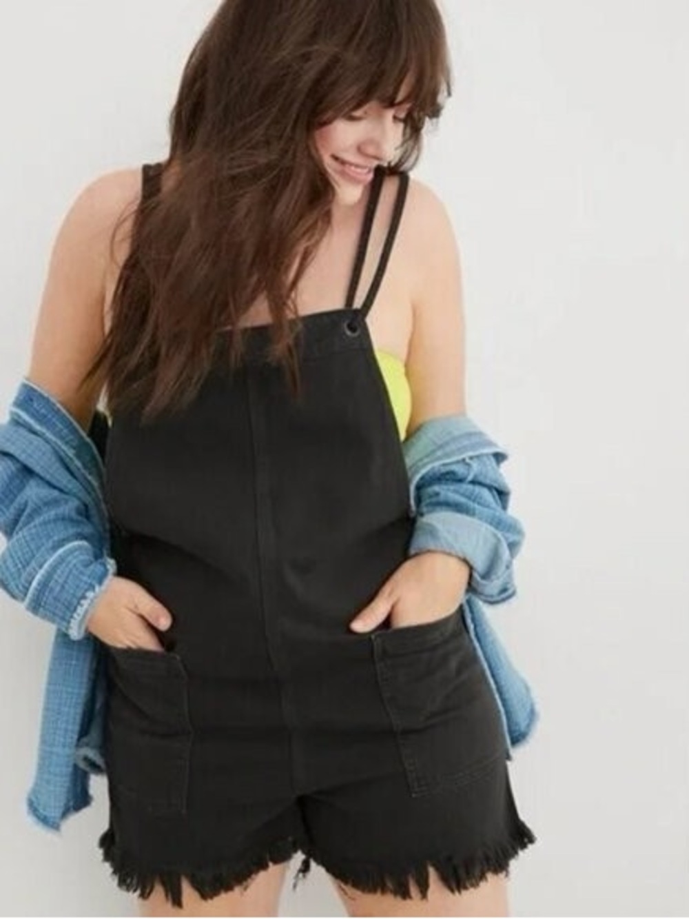 Aerie Double Strap Shortall Romper size XS